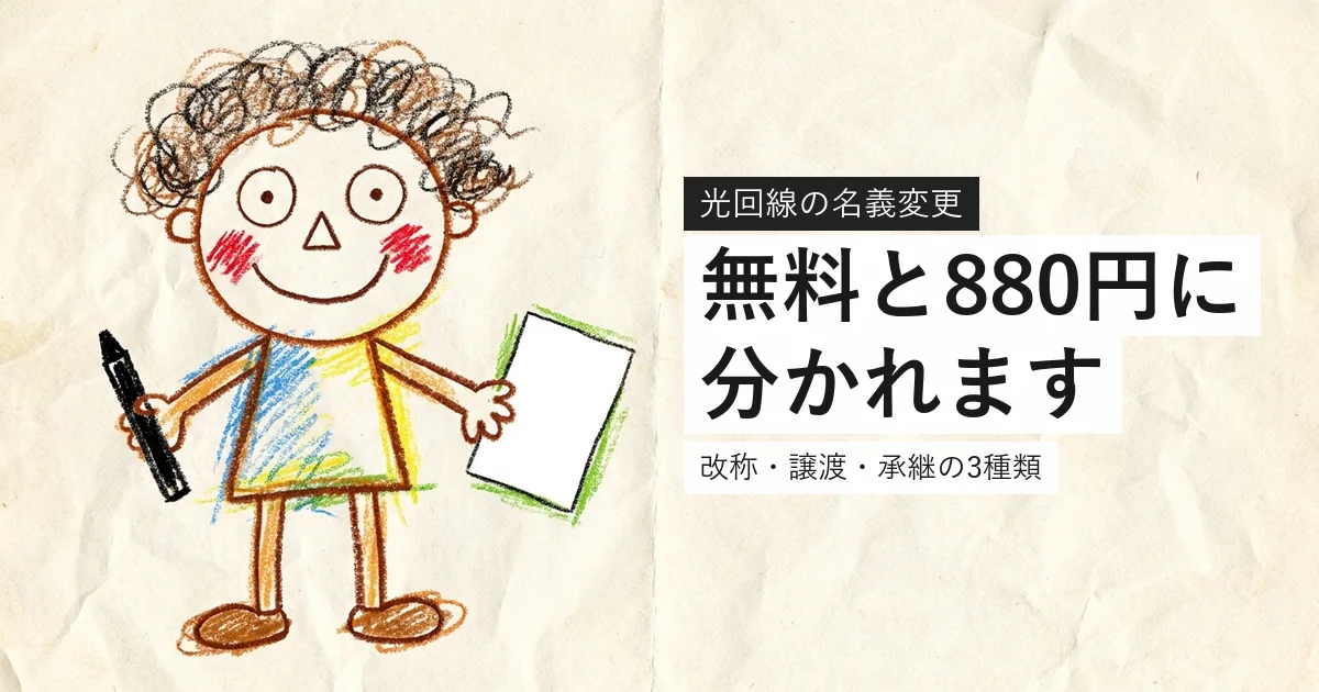 光回線の名義変更の種類と手数料を解説する記事のアイキャッチ