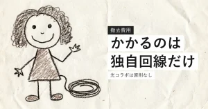光回線の撤去費用がかかるのは独自回線だけであることを示すイラスト