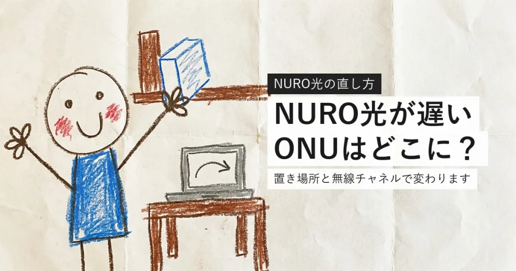 NURO光が遅いときにONUの置き場所と設定を確認する案内