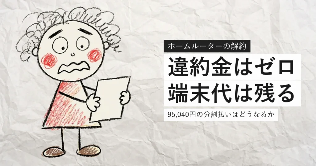 ソフトバンクエアーの解約で端末代が残ることを解説する記事のアイキャッチ
