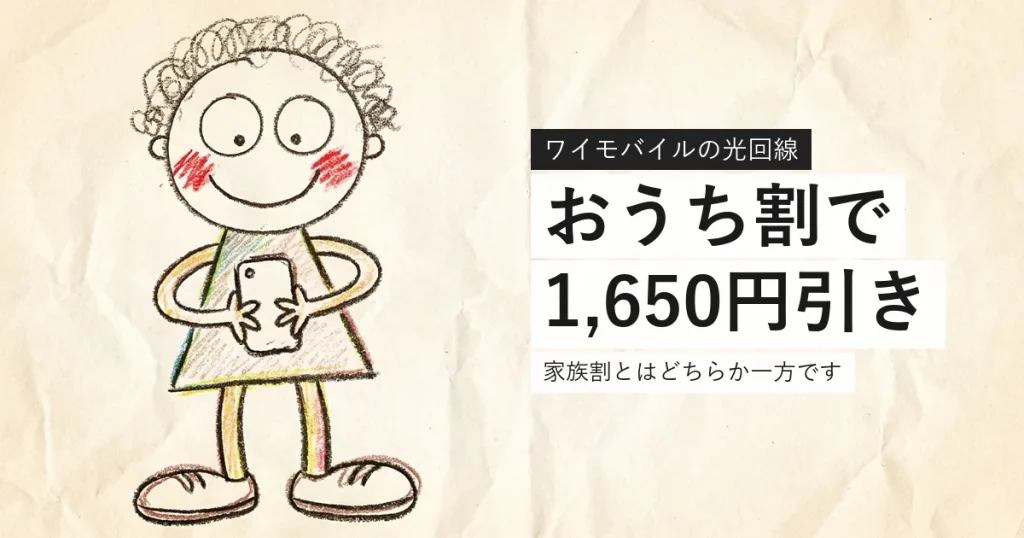 ワイモバイルのおうち割の割引額を解説する記事のアイキャッチ
